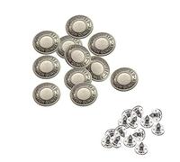 Trimming Shop Metal Jeans Buttons Tack Fasteners with Back Pin for Clothing Repairing & Replacement, Denim, Jacket, DIY Project (17mm, Gunmetal, 10pcs)