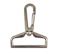 Trimming Shop Metal Lobster Claw Clasp with Keyring, 32mm, Silver, 1pc