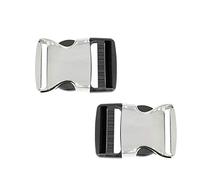 Trimming Shop Metal & Plastic Hybrid Quick Double Side Release Buckles Adjustable Strap Buckle for Pet Collars, Bags, Backpacks, Camping Accessories, 25mm, 2pcs