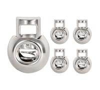 Trimming Shop Metal Spring Loaded Cord Lock Stop Toggle Fastener for Luggage, Clothing, DIY Projects, Lanyard, Backpack, Sportswear, Jackets, Shoelaces, Silver, 5pcs