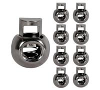 Trimming Shop Metal Spring Loaded Cord Lock Stop Toggle Fastener for Luggage, Clothing, DIY Projects, Lanyard, Backpack, Sportswear, Jackets, Shoelaces, Gunmetal, 10pcs