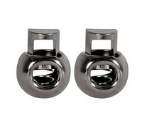 Trimming Shop Metal Spring Loaded Cord Lock Stop Toggle Fastener for Luggage, Clothing, DIY Projects, Lanyard, Backpack, Sportswear, Jackets, Shoelaces, Gunmetal, 2pcs