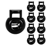 Trimming Shop Metal Spring Loaded Cord Lock Stop Toggle Fastener for Luggage, Clothing, DIY Projects, Lanyard, Backpack, Sportswear, Jackets, Shoelaces, Black, 20pcs