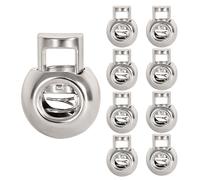 Trimming Shop Metal Spring Loaded Toggle Cord Locker, 10pcs, Silver