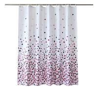 Trimming Shop Mosaic Black Shower Curtain - Polyester Fabric Bathroom Curtain, Waterproof & Mould Resistant, With 12 Hooks, Washable 180x180cm Long Shower Liner, Blackout Design for Stylish Bathroom