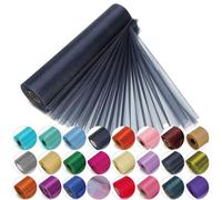 Trimming Shop Navy Snow Sheer Organza Roll 25m x 29cm Glitter Sashes