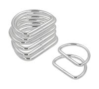 Trimming Shop Non Welded D Ring Fasteners Pack of 10, Durable Metal Buckles Clips for Handbag, Webbing Strap, Purse, Dog Leash, Belts, Hardware, Backpack, DIY Craft Projects, Silver, 25mm