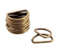 Trimming Shop Non Welded D Ring Metal Buckles, 20 mm, 10pcs, Antique Brass