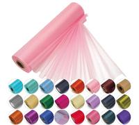 Trimming Shop Organza Roll Snow Sheer Glitter Fabric 25m x 29cm for Wedding Venue, Chair Bow Sash, Table Runner, Christmas Event, Party Decoration, DIY Craft Projects, Baby Pink
