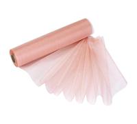 Trimming Shop Organza Roll Snow Sheer Glitter Fabric 25m x 29cm for Wedding Venue, Chair Bow Sash, Table Runner, Christmas Event, Party Decoration, DIY Craft Projects, Peach#
