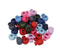 Trimming Shop Pack of 100 Mix Toggle Cord Lock for Drawstrings - Round Plastic Stopper for Clothing and Bag Strings - Fastener for Closing and Securing Laces and Straps