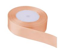 Trimming Shop Peach Ribbon Roll - 25mm x 25 Metres - Double Sided Satin Brightly Coloured - 100% Polyester - for Gift Wrapping, Decorating, Arts and Craft - Machine Washable