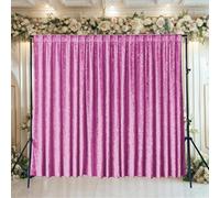 Trimming Shop Pink Crushed Velvet Backdrop Photography Background 3x3M Photo Backdrop Soft Blackout Curtain - Shooting Props for Wedding, Birthday, Baby Shower Party Decoration