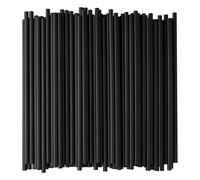 Trimming Shop Plain Paper Drinking Straws - 100% Compostable, Sturdy & Non-Soggy - Food-Safe Ink, Eco-Consious, Multi-Layered, Black, 100 Pack