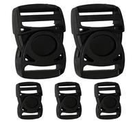 Trimming Shop Plastic Black 55mm x 25mm Adjustable Strap Buckle, 5pcs