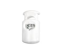 Trimming Shop Plastic Cord Lock Spring Loaded Single Hole Toggle Stopper 10mm white Cord Locks for Drawstrings, Luggage, Lanyard, Clothing, DIY Projects, Backpack, Sportswear & Shoelaces,1pc