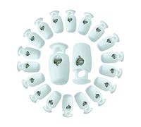 Trimming Shop Plastic Cord Lock Spring Loaded Stop Toggle Fastener for DIY Projects, Clothing, Luggage, Lanyard, Backpack, Sportswear, Jackets, Shoelaces, White, 20pcs