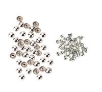 Trimming Shop Plastic Round Domed Head Punk Studs with Base Pins Decorative Accessory for Purses, Leathercraft, Clothing, DIY Crafts (10mm, Silver, 100pcs)