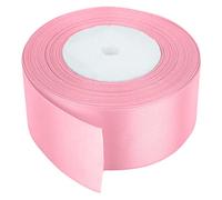 Trimming Shop Powder Pink Ribbon Roll - 50mm x 25 Metres - Double Sided Satin Brightly Coloured - 100% Polyester - for Gift Wrapping, Decorating, Arts and Craft - Machine Washable