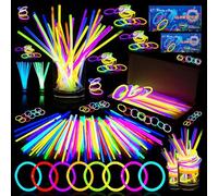 Trimming Shop Premium Glow Sticks for Children 200 Pcs Party Pack with Connectors to Make Glow Bands Necklace Bracelets, Multicolour Light Up Glow Sticks Kids Party Supplies Christmas Decoration