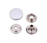 Trimming Shop Press Studs Durable Snap Fasteners 4 Part, Alloy Cap Metal Back Snaps for DIY Leathercraft, Clothing Repair, Jacket, Purses (12.5mm, Pearl Silver, 10pcs)