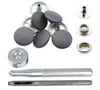 Trimming Shop Press Studs Matt Black Snap Fasteners with Fixing Tools for Clothing, Bags, Leathercraft, Fashion Accessories, DIY Craft Projects, 15mm, 10pcs