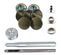 Trimming Shop Press Studs Military Green Snap Fasteners with Fixing Tools for Clothing, Bags, Leathercraft, Fashion Accessories, DIY Craft Projects, 15mm, 10pcs