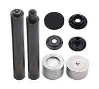 Trimming Shop Press Studs with Fixing Tool Durable Snap Fasteners 4 Part, Alloy Cap Metal Back Snaps for DIY Leathercraft, Clothing Repair, Jacket, Purses (12.5mm, Black, 100pcs)