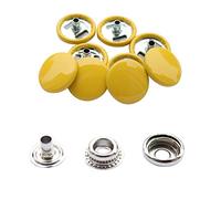 Trimming Shop Press Studs Yellow 4 Part Snap Fasteners, Durable and Lightweight, for Clothing, Bags, Leathercraft, Fashion Accessories, DIY Craft Projects, 15mm, 10pcs