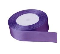 Trimming Shop Purple Ribbon Roll - 25mm x 25 Metres - Double Sided Satin Brightly Coloured - 100% Polyester - for Gift Wrapping, Decorating, Arts and Craft - Machine Washable