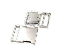 Trimming Shop Quick Double Side Release Metal Buckles Adjustable Strap Buckle for Pet Collars, Bags, Backpacks, Camping Accessories, Luggage, Silver, 30mm, 10pcs