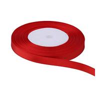 Trimming Shop Red Ribbon Roll - 3mm x 25 Metres - Double Sided Satin Brightly Coloured - 100% Polyester - for Gift Wrapping, Decorating, Arts and Craft - Machine Washable