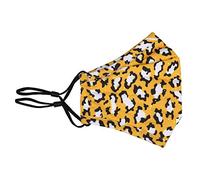 Trimming Shop Reusable Face Mask Washable Face Covering Bandana Face Mask, 3 Layer Cotton Face Mask Breathable Fashion Face Mask for Protection Against Pollution, Yellow, 1pc
