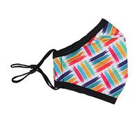 Trimming Shop Reusable Face Mask Washable Face Covering Bandana Face Mask, 3 Layer Cotton Face Mask Breathable Fashion Face Mask for Protection Against Pollution, Colourful Stripes, 1pc