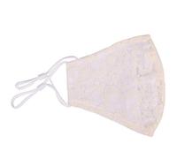 Trimming Shop Reusable Face Mask Washable Flower Lace Anti - Dust Face Cover, 2 Layer Cotton Face Mask Breathable Fashion Face Bandanas for Protection Against Pollution, Beige, 1pc