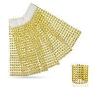 Trimming Shop Rhinestone & Diamante Napkin Rings - Decorative Acrylic Napkin Holders for Weddings, Valentine’s, Birthdays, Christmas, and Xmas Dining Party - 13cm x 4cm, 10pcs, Gold