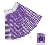 Trimming Shop Rhinestone & Diamante Napkin Rings - Decorative Acrylic Napkin Holders for Weddings, Valentine’s, Birthdays, Christmas, and Xmas Dining Party - 13cm x 4cm, 50pcs, Purple