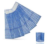 Trimming Shop Rhinestone & Diamante Napkin Rings - Decorative Acrylic Napkin Holders for Weddings, Valentine’s, Birthdays, Christmas, and Xmas Dining Party - 13cm x 4cm, 50pcs, Blue