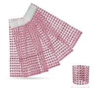 Trimming Shop Rhinestone & Diamante Napkin Rings - Decorative Acrylic Napkin Holders for Weddings, Valentine’s, Birthdays, Christmas, and Xmas Dining Party - 13cm x 4cm, 50pcs, Pink