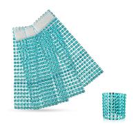Trimming Shop Rhinestone & Diamante Napkin Rings - Decorative Acrylic Napkin Holders for Weddings, Valentine’s, Birthdays, Christmas, and Xmas Dining Party - 13cm x 4cm, 10pcs, Lake Blue