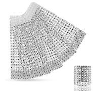 Trimming Shop Rhinestone & Diamante Napkin Rings - Decorative Acrylic Napkin Holders for Weddings, Valentine’s, Birthdays, Christmas, and Xmas Dining Party - 13cm x 4cm, 50pcs, Silver