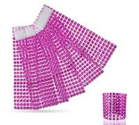 Trimming Shop Rhinestone & Diamante Napkin Rings - Decorative Acrylic Napkin Holders for Weddings, Valentine’s, Birthdays, Christmas, and Xmas Dining Party - 13cm x 4cm, 50pcs, Hot Pink