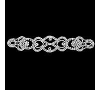 Trimming Shop Rhinestone Motif Diamante Crystals Sew on Applique Patch - Perfect for Wedding Bridal Dress, Casual or Formal Wear Fashion Accessories 225mm x 50mm