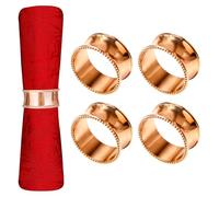Trimming Shop Rose Gold Hammered Napkin Holder for Table Décor, 4pcs