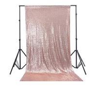 Trimming Shop Rose Gold Sequin Backdrop Curtain 4ft x 7ft Sparkling Glitter Backdrop High-Density Sequin Fabric, Photography Background for Weddings, Birthdays, Parties, Christmas & Event Decoration