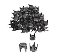 Trimming Shop Round Iron Flat Round Nail Head Punk Stud Decorative Accessory for Purses, Leather Jacket, Clothing Decoration, DIY Crafts Embellishment (5mm, Gunmetal, 100pcs)