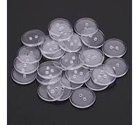 Trimming Shop Round Plastic Buttons 2 Holes for Sewing Clothing, Sewing Crafts, Children’s Handmade Decoration, Knitting, DIY Projects (20mm, Clear, 10pcs)