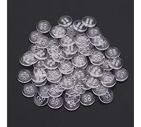 Trimming Shop Round Plastic Buttons 4 Holes for Sewing Clothing, Sewing Crafts, Children’s Handmade Decoration, Knitting, DIY Projects (10mm, Clear, 50pcs)