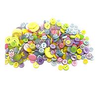 Trimming Shop Round Resin Buttons 2 & 4 Holes Assorted Colours and Sizes For Sewing Craft, Children’s Handmade Decoration, DIY Project, 50g, Mixed Vibrant Colors