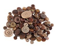 Trimming Shop Round Resin Buttons 2 & 4 Holes Assorted Colours and Sizes for Sewing Craft, Children’s Handmade Decoration, Diy Project, 50g, Mixed Brown